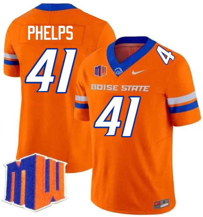 Boen Phelps Jersey, Boise State Broncos College Football Jersey College Uniforms-Orange  Boen Phelps Jersey, Boise State Broncos College Football Jersey College Uniforms-Orange